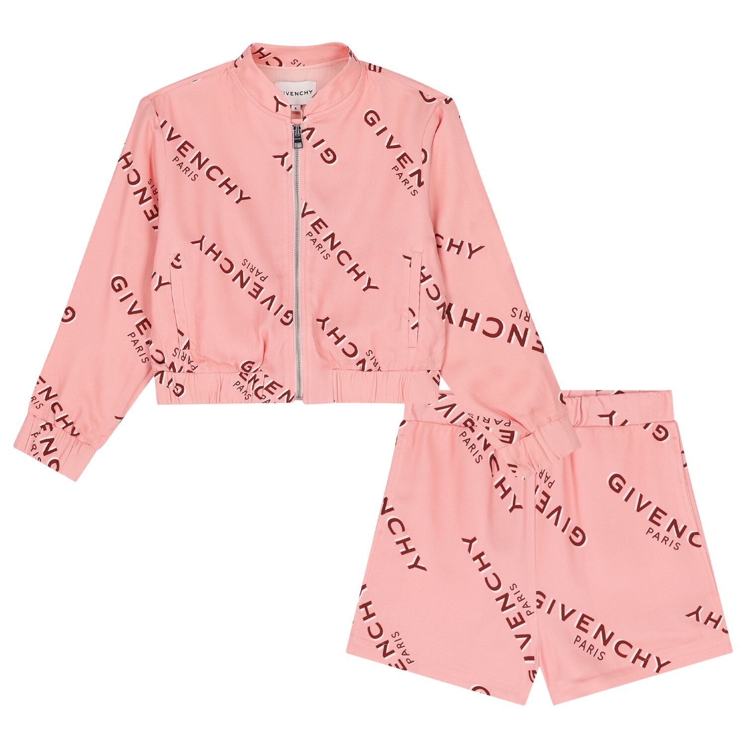 Girls Pink Logo Shorts Set, 1, hi-res