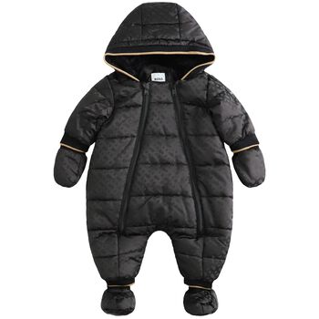 Baby Boys Black Logo Snowsuit