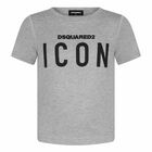 تيشيرت بالشعار ايكون باللون الرمادى, 1, hi-res