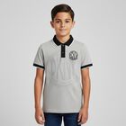 Boys Grey Logo Polo Shirt, 1, hi-res