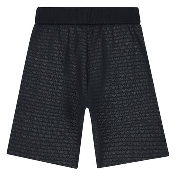 Boys Navy Blue Logo Shorts