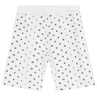 Boys White & Navy Blue Logo Shorts, 1, hi-res