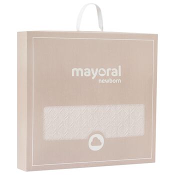 Beige Knit Baby Blanket 