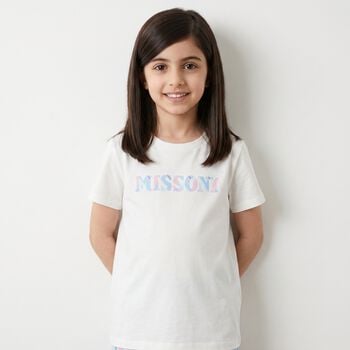 Girls White Logo T-Shirt 