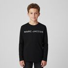 Boys Black Logo Long Sleeve Top, 1, hi-res