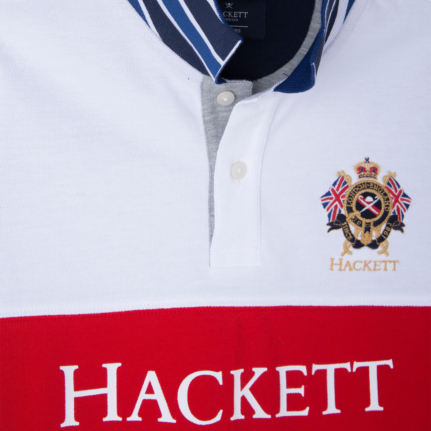 تيشيرت بولو بالشعار باللون الأبيض للأولاد, 1, hi-res