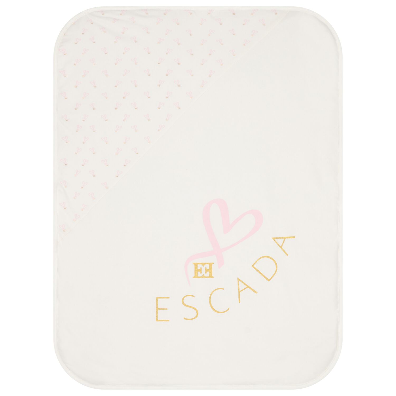 بطانية بنات بطبعة قلب باللون الأبيض, 1, hi-res