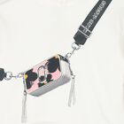 توب بنات بغطاء الراس بالشعار بطبعه حقيبه باللون العاجى , 1, hi-res