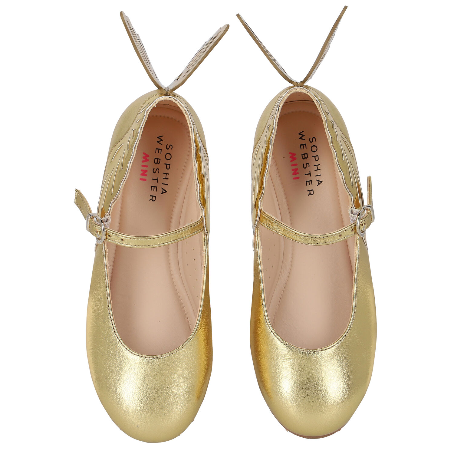 Girls Gold Ballerina Shoes, 1, hi-res