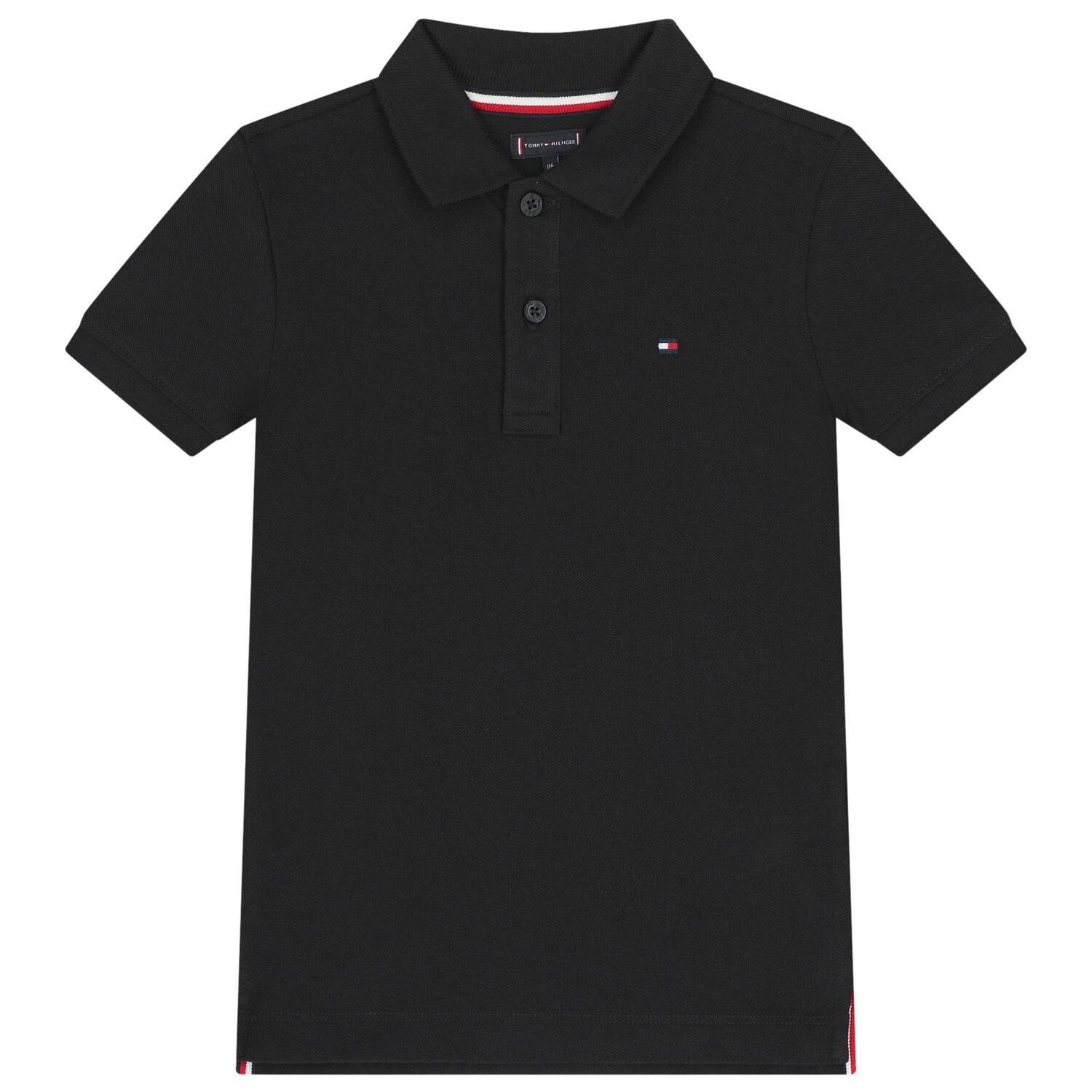 Boys Black Logo Polo Shirt, 1, hi-res