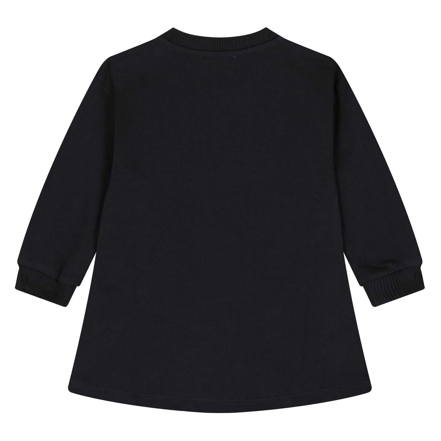 Younger Girls Black Teddy Bear Logo Dress, 5, hi-res