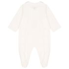 White & Beige Logo Babygrow Gift Set, 2, hi-res