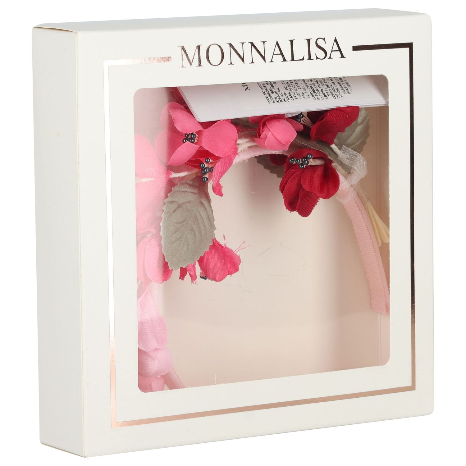 Girls Pink Floral Headband, 1, hi-res