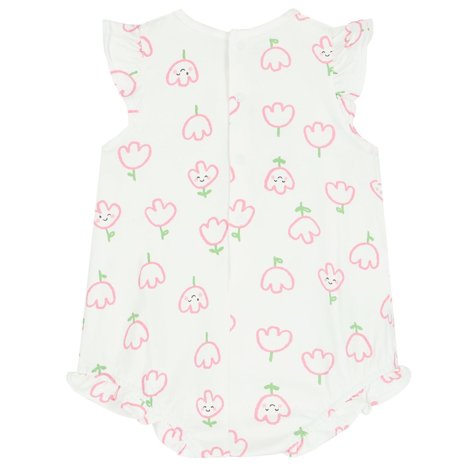 Baby Girls Pink & White Rompers ( 3-Pack ), 1, hi-res image number null