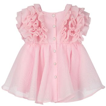 Girls Pink Ruffled Dress