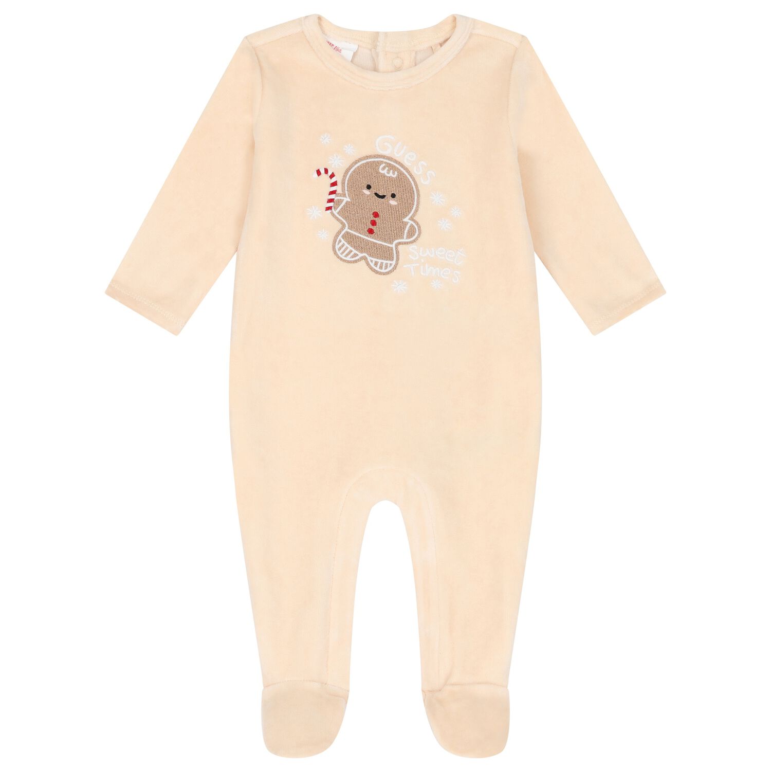 Beige Festive Gingerbread Babygrow, 1, hi-res