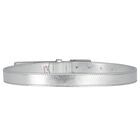 Girls Silver Leather Belt, 1, hi-res