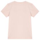 Girls Pink Cotton Logo T-Shirt, 3, hi-res