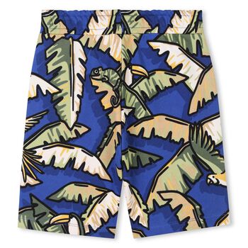 Boys Blue & Green Jungle Shorts