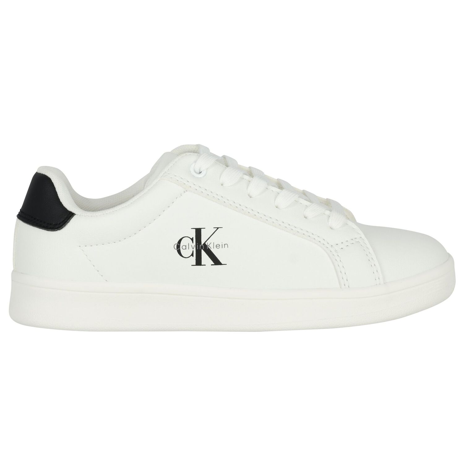 White & Black Logo Trainers, 2, hi-res