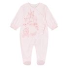Baby Girls Pink Castle Babygrow, 1, hi-res