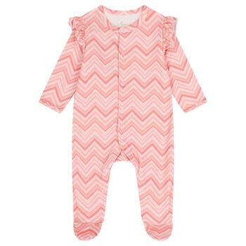 Baby Girls Pink Zig Zag Babygrow