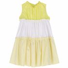 Girls White & Yellow Dress, 1, hi-res