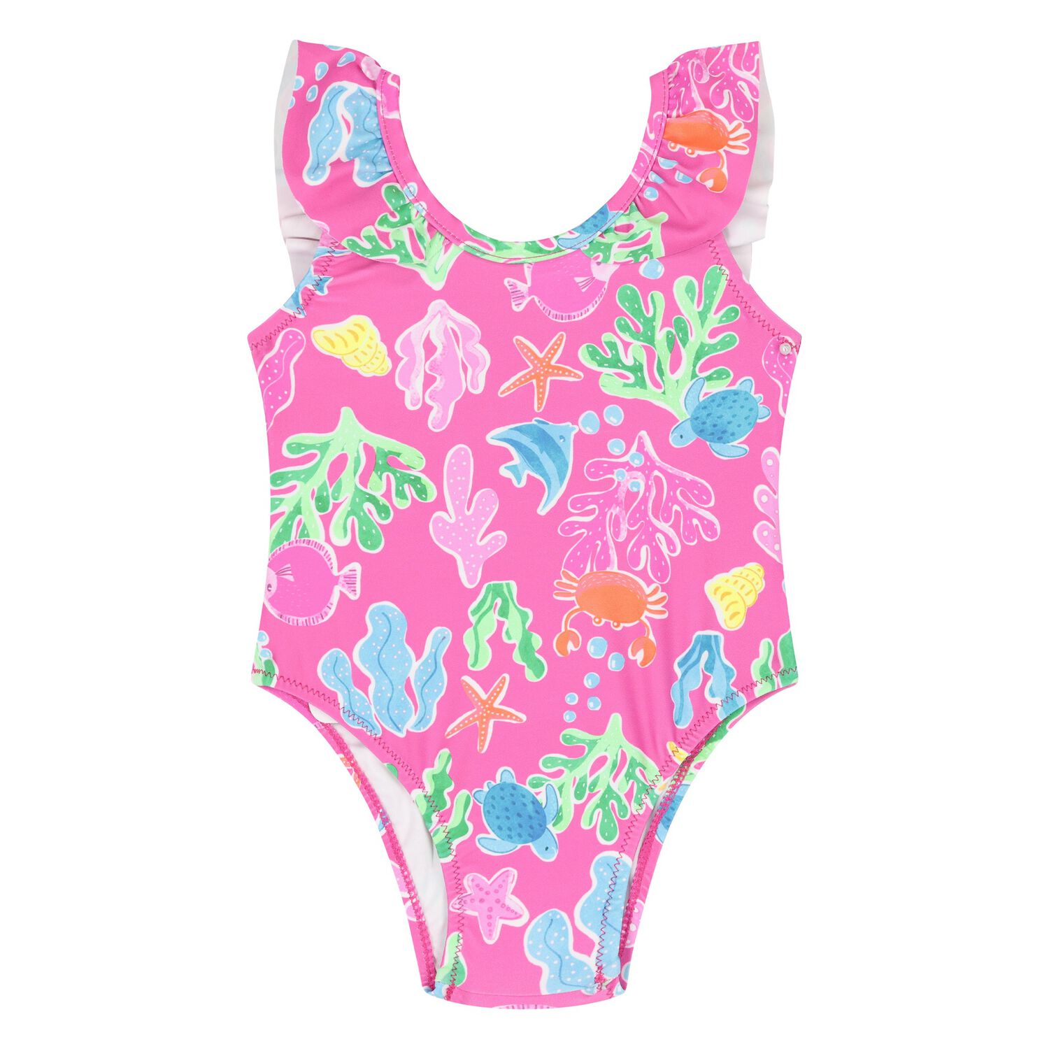 Younger Girls Pink Swimsuit, 1, hi-res image number null
