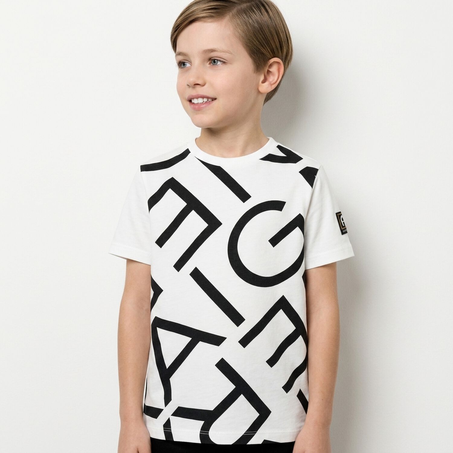 Boys White Logo T-Shirt, 2, hi-res