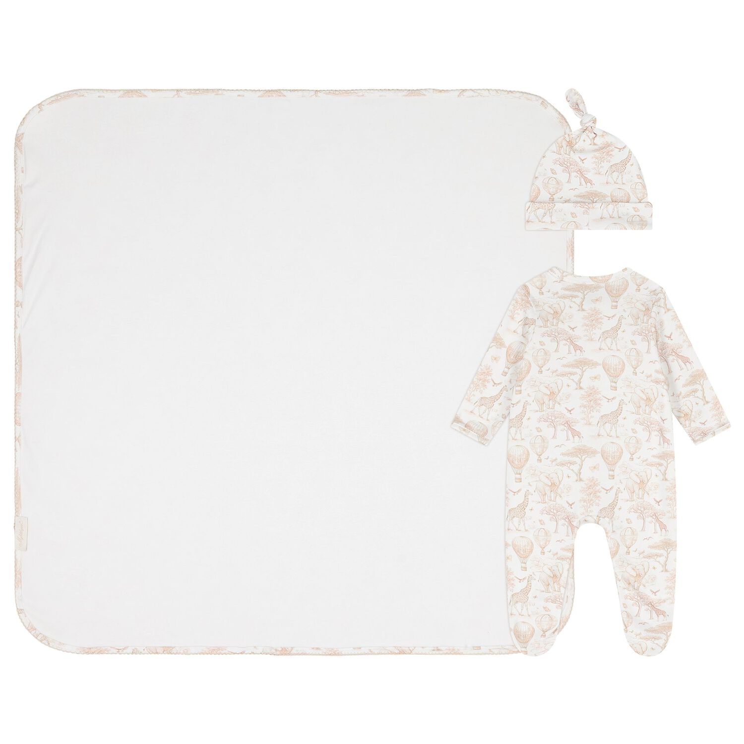White & Beige Africa Babygrow Gift Set, 2, hi-res