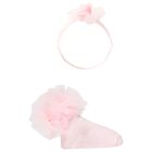 Baby Girls Pink Headband & Socks Set, 3, hi-res