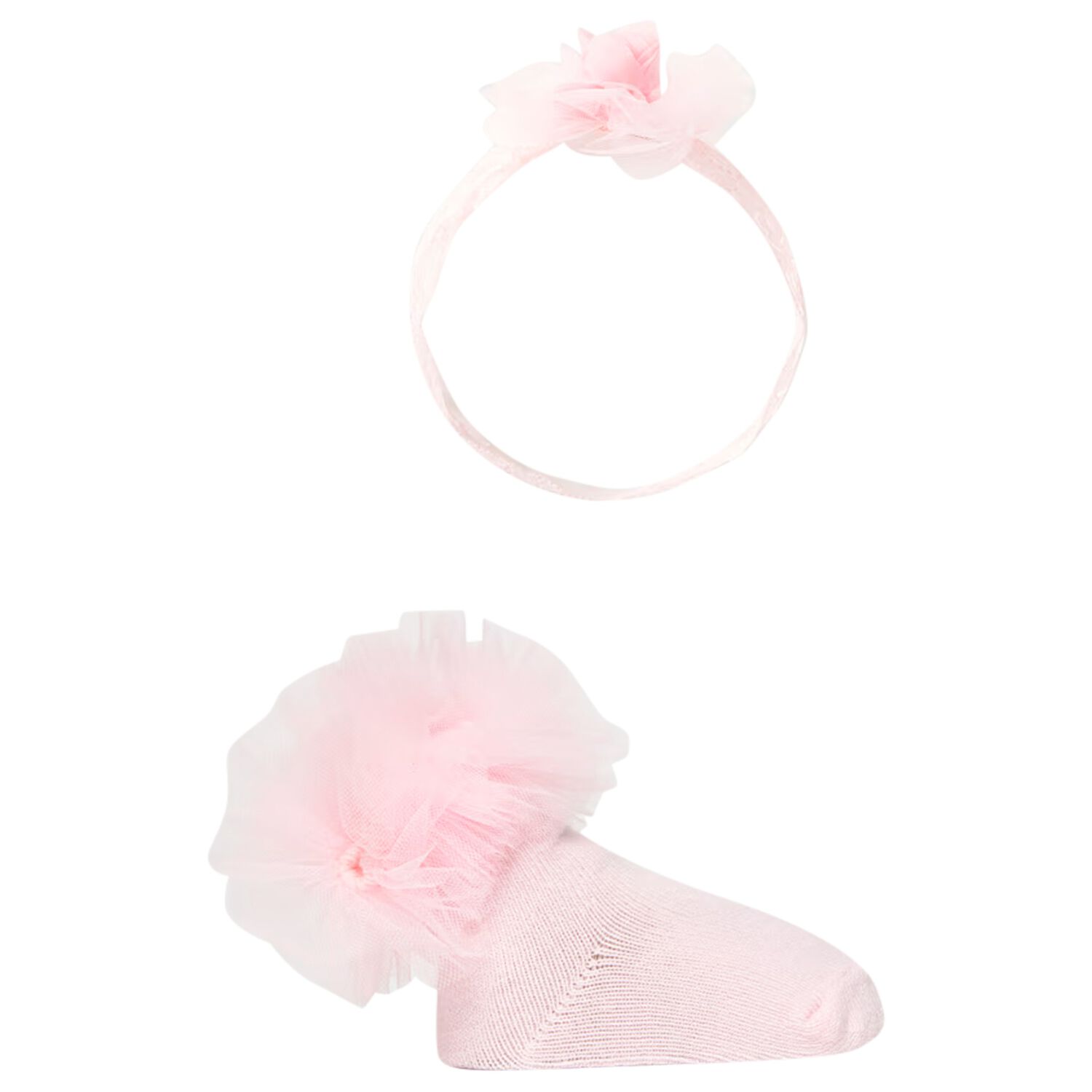 Baby Girls Pink Headband & Socks Set, 3, hi-res