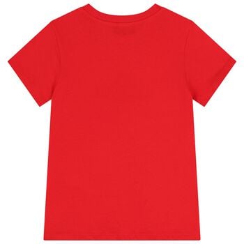 تيشيرت بالشعار بتصميم الدب تيدي باللون الاحمر 