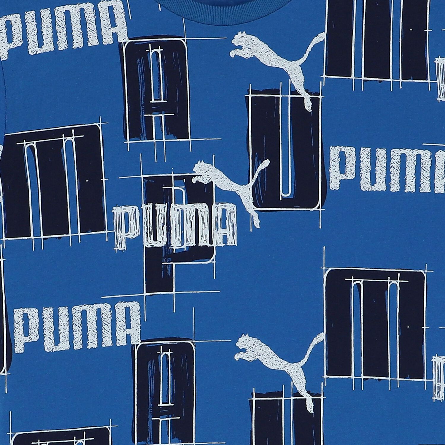 تيشيرت أولاد بالشعار باللون الأزرق, 2, hi-res