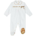 أفرول بالشعار باللون الأبيض للبنات, 1, hi-res