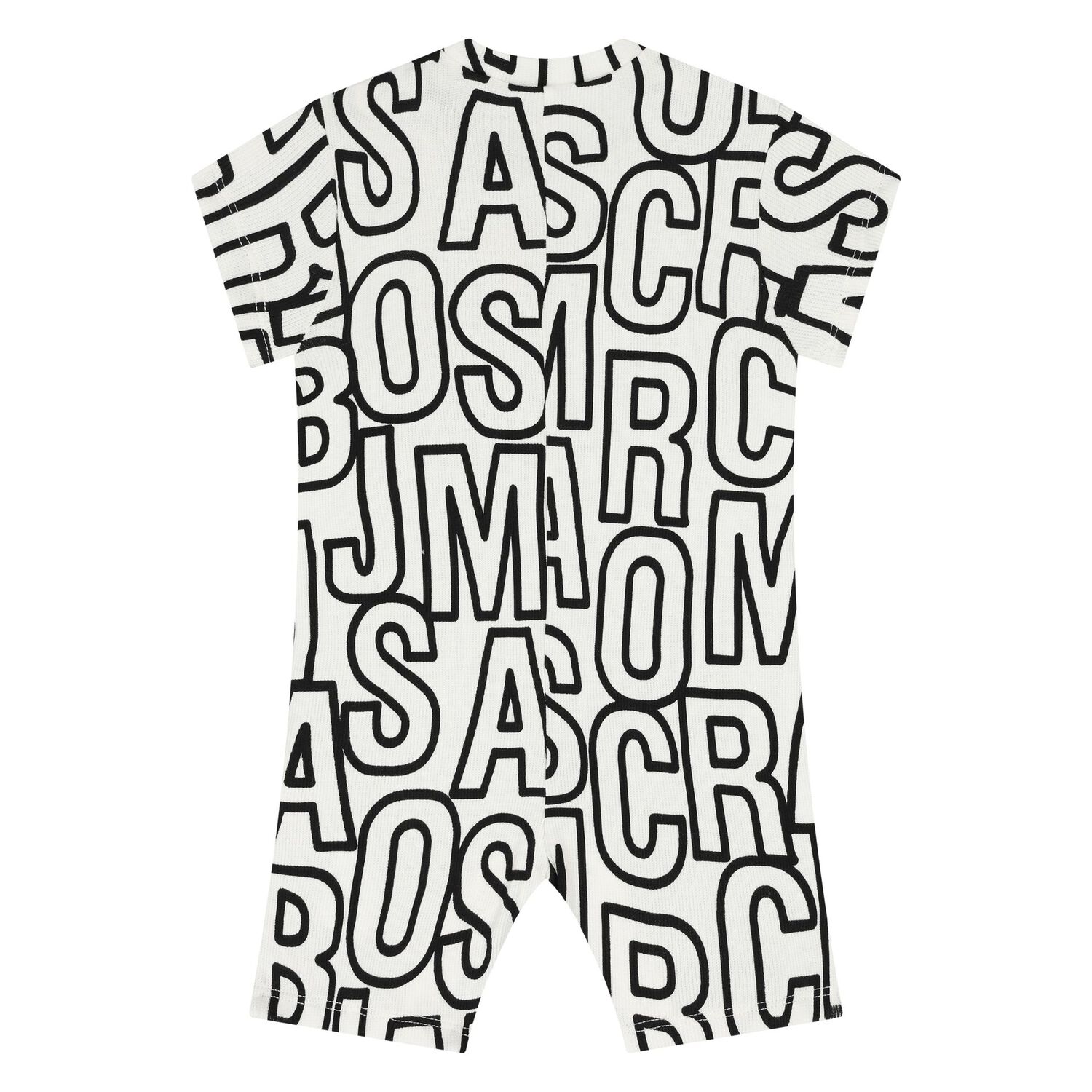 Baby Boys White & Black Logo Romper, 1, hi-res