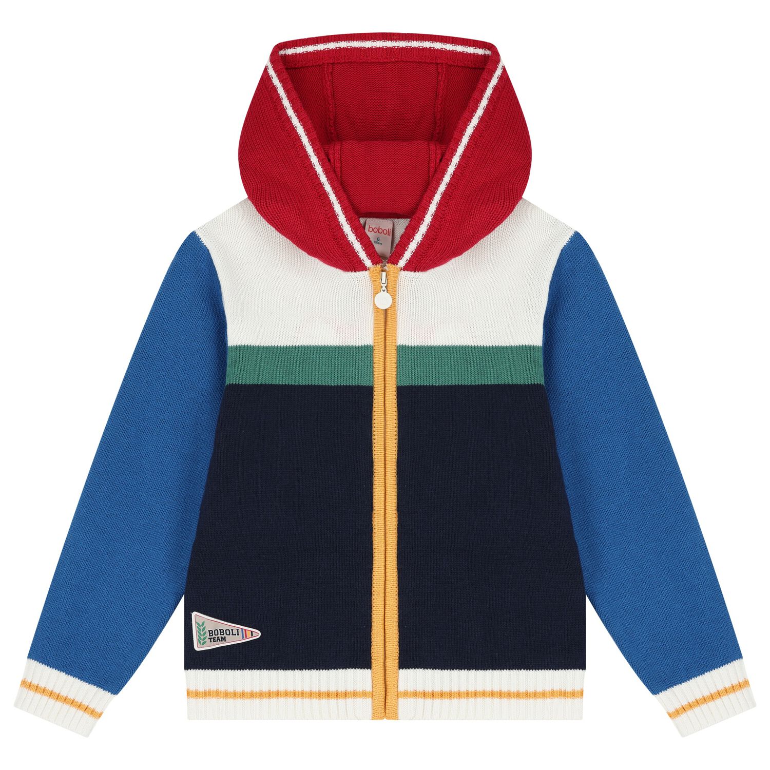 Boys Multi-Coloured Knitted Zip Up Top, 1, hi-res image number null