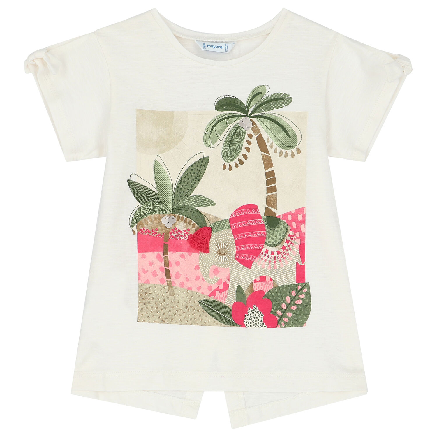 Girls Ivory & Pink Graphic Leggings Set, 1, hi-res