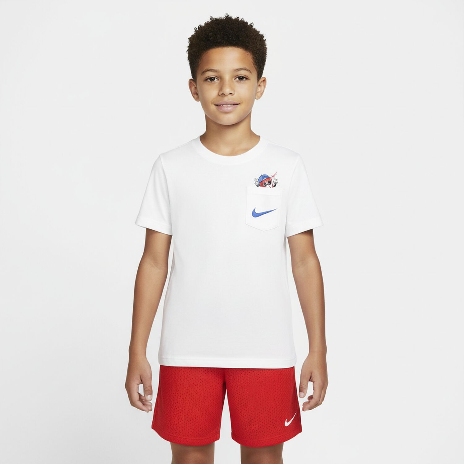 شورت بالشعار باللون الأحمر للأولاد, 2, hi-res image number null