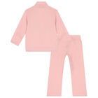 Younger Girls Pink & Gold Logo Tracksuit, 1, hi-res