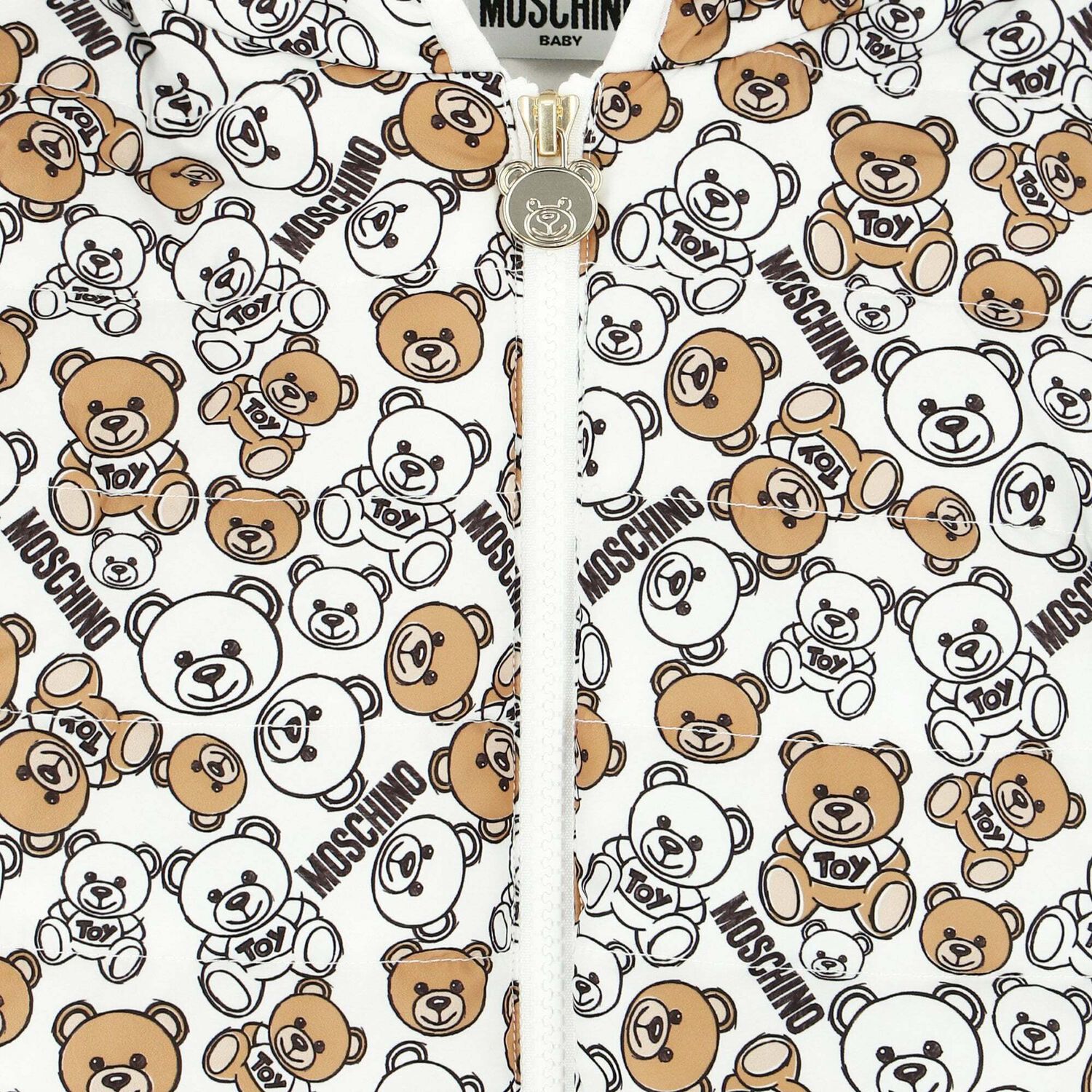 جاكيت أبيض عاجي بشعار تيدي, 1, hi-res