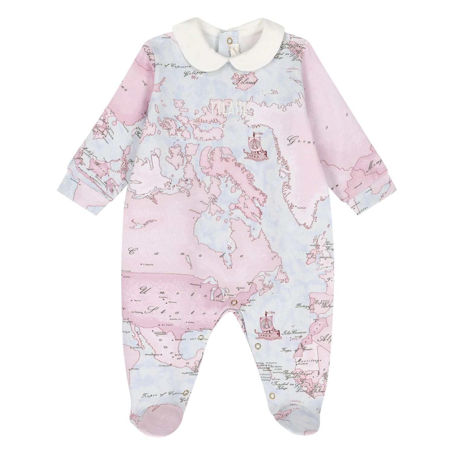 Baby Girls Pink & Blue Geo Map Babygrow Gift Set, 2, hi-res image number null