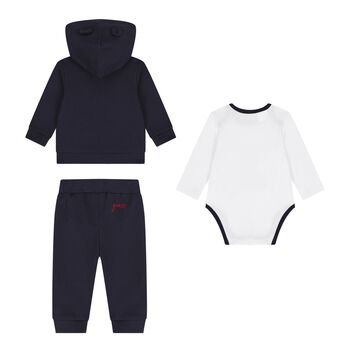 Baby Boys Navy Blue Teddy Bear Tracksuit (3 Piece)