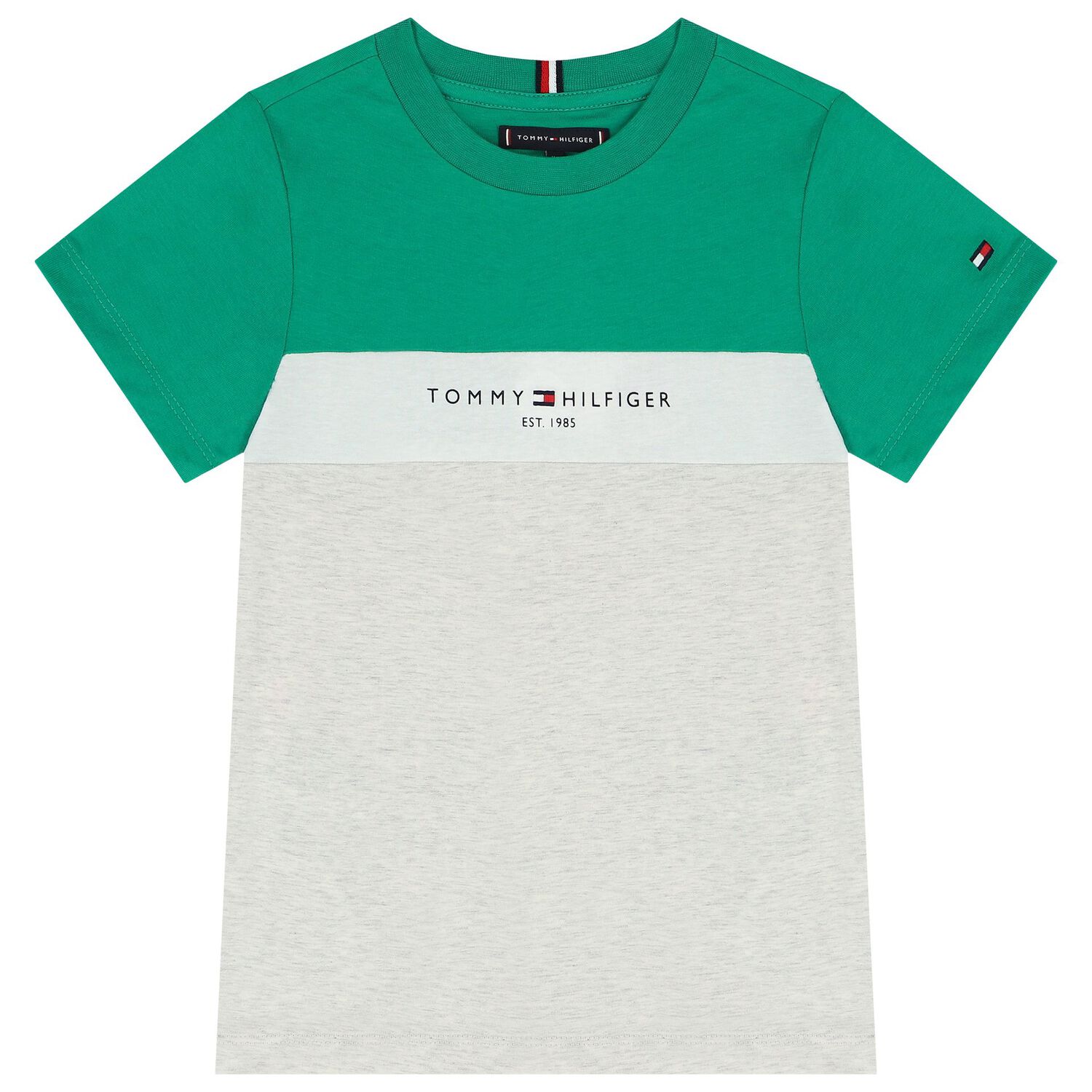 طقم شورت أولاد بالشعار باللون الأخضر والرمادى, 2, hi-res image number null