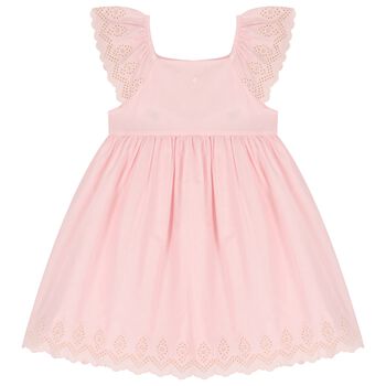 Girls Pink Embroidered Dress