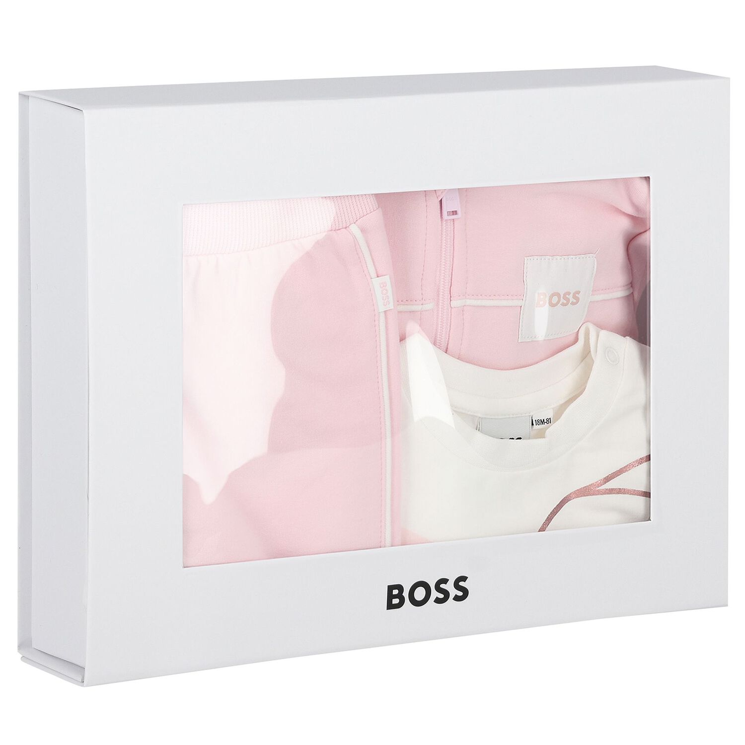 بدله رياضيه بالشعار للبنات باللون الوردى والابيض , 1, hi-res image number null