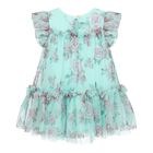 Baby Girls Aqua Roses Tulle Dress, 1, hi-res