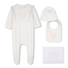 Baby Girls Ivory & Pink Heart Babygrow Gift Set, 1, hi-res