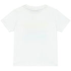 Younger Boys White Logo T-Shirt, 1, hi-res