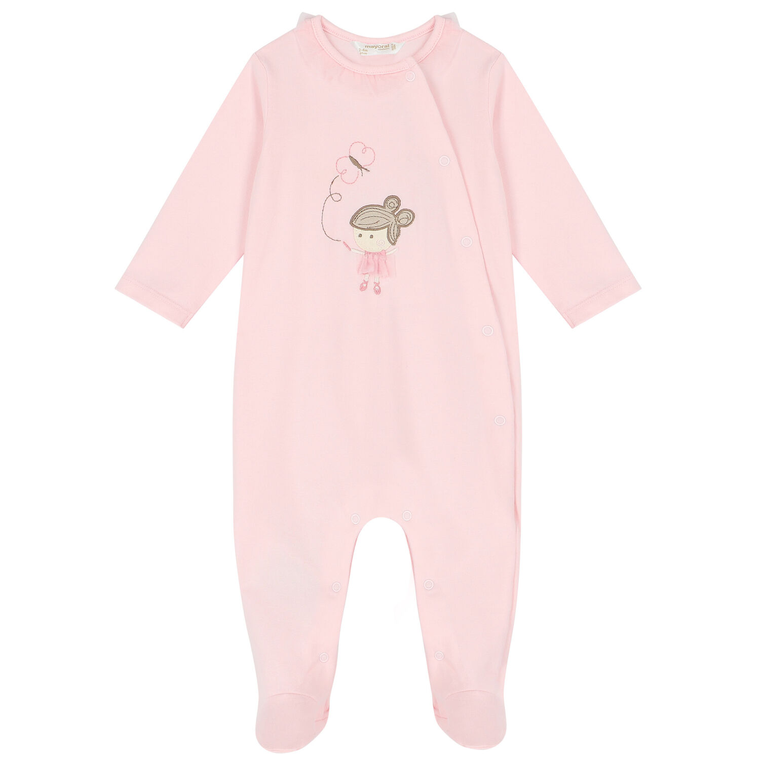 Girls Pink Ballerina Babygrow & Set (3 Piece), 1, hi-res